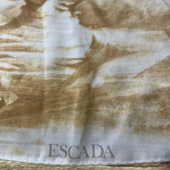 Escada Egyptian Pyramid Scarf 70"x33" Egypt Sphinx Pharoah - Picture 4 of 6
